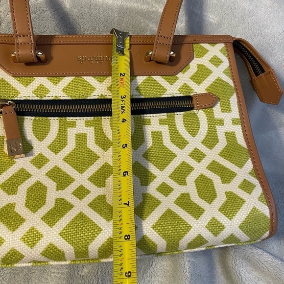 Spartina 449 Heyward Leather and Linen Double Strap Classic Purse Shoulder Bag - Picture 9 of 13